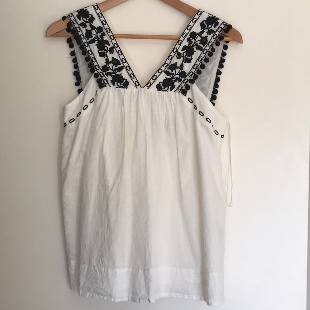 J.crew pompon sleeveless top